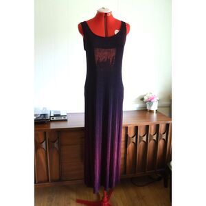 Maxi Acetate Ombre Western Vintage y2K slinky size 8 boho positive attitude art